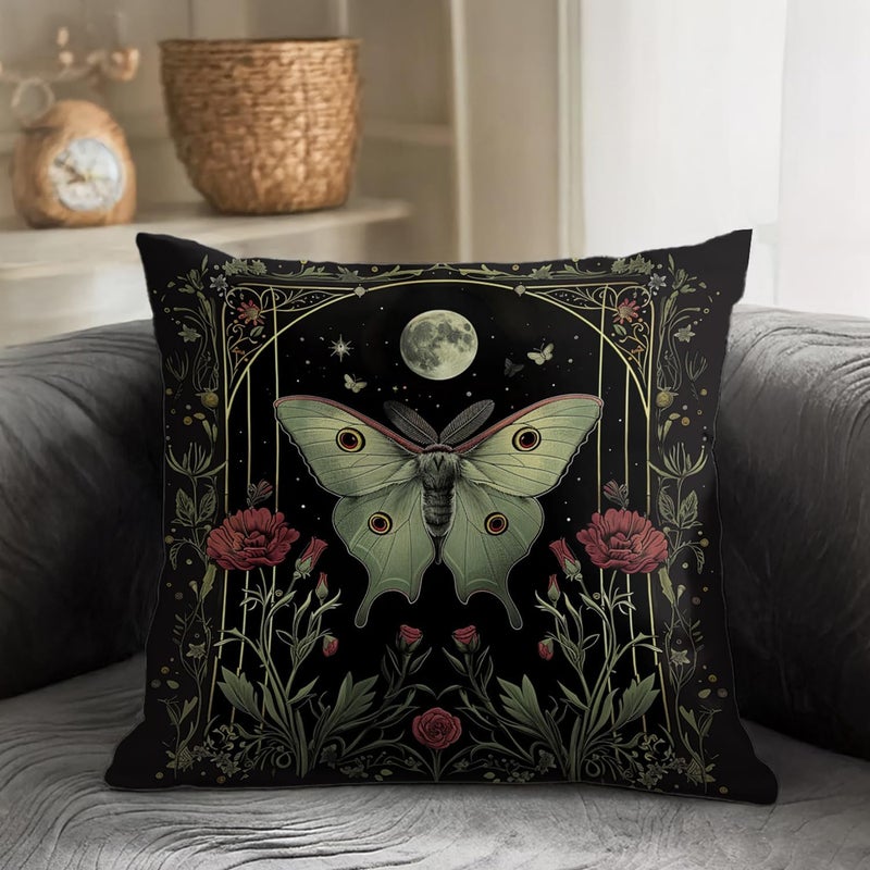 RBAFAO Vintage Floral Throw Pillow Covers, Vintage Flower Pattern Double Sided Cushion Cover, Indoor and Outdoor Home Art Decor Pillowcase for Sofa or Bedroom Decor 18x18inches (Green Butterfly, 18x18inches) - Image 3